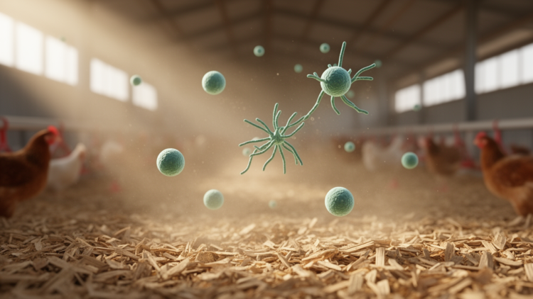 Pan-Azole-Resistant Aspergillus fumigatus Detected in Poultry Farm Bedding and Air