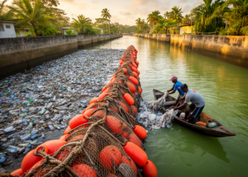 Rope, Nets and Nudges: How Guyana’s Cheap Canal Booms Are Stopping Plastic Before It Reaches the Sea
