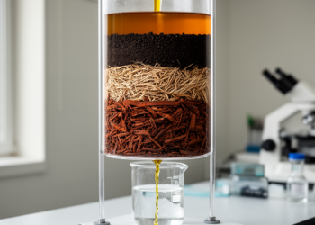 Soil Layers Built From Date Palm Waste and Iron Scraps Strip Olive Mill Wastewater Clean