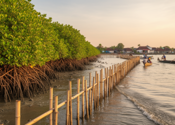 Mangroves and Bamboo Barriers Help a Sinking Indonesian Estuary Fight Back Against the Sea