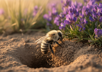 Rare Prairie Bee Digs Surprisingly Shallow Nests and Stays Loyal to One Flower Patch