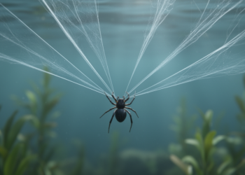 Underwater Spider Weaves Five Distinct Silk Threads, Electron Microscopy Reveals