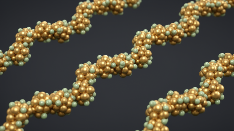 Aurophilic attraction sculpts hyperchlorinated gold clusters into zigzag chains