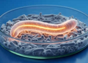 Biofilm-Forming Gut Bacterium Slows Nerve Cell Aging in Worms, Study Finds