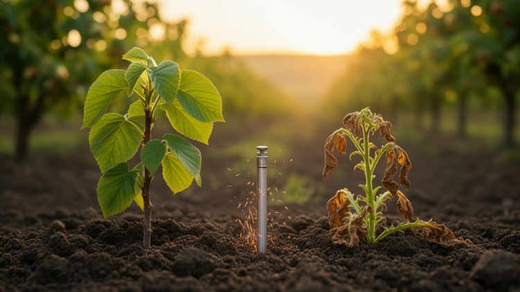Electric pulses in the orchard: hazelnuts shrug off soil-applied PEF, but weeds barely notice