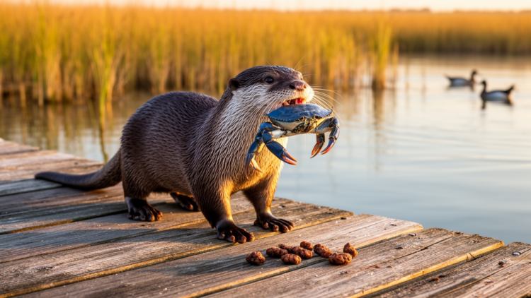 River otters in the Chesapeake Bay eat everything from blue crabs to ducks, and their poop reveals a hidden parasite world