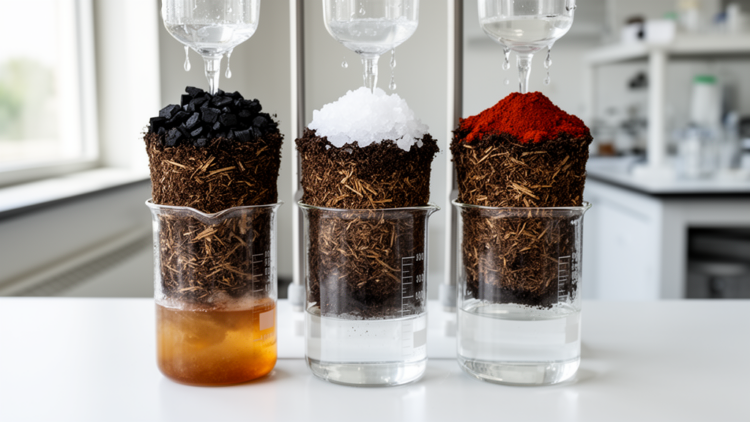 Biochar, Alum, and Iron Sulfate Show Contrasting Power to Curb Poultry Litter Nutrient Leaching
