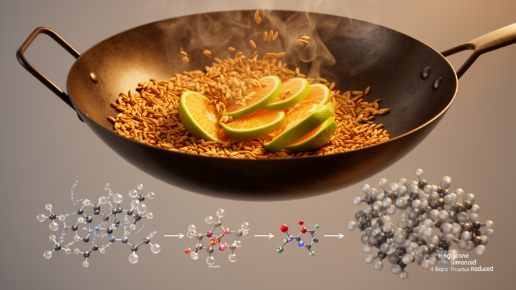 Bran stir-frying remodels Fructus Aurantii through flavonoid deglycosylation and limonoid reduction