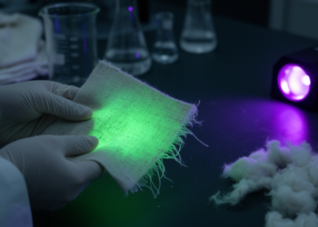 Cotton Waste Becomes a Glowing Tag That Labels Cotton Fibers From the Inside