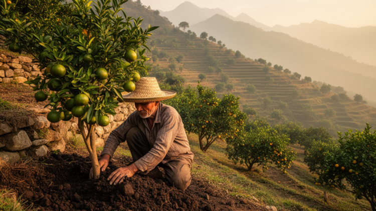 Mandarin Farmers in Nepal Embrace Soil Conservation to Save Hillside Orchards