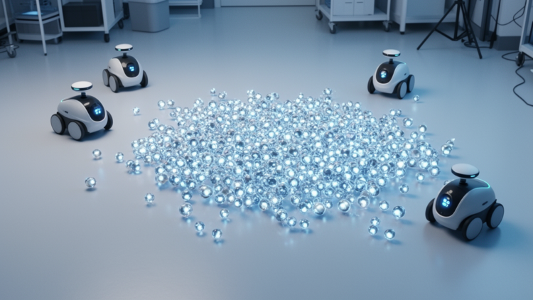 Shepherding robots herd swarms without talking to each other