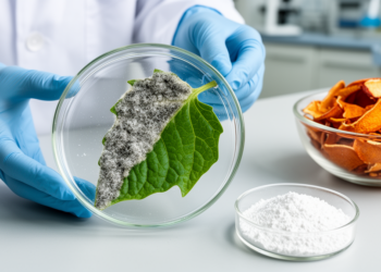 Orange peel waste yields lanthanum oxide nanoparticles that stop tomato fungus