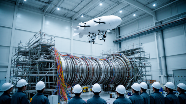 Robotic airship for measurement and validation of a CERN detector stray magnetic field