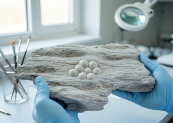 Jurassic Driftwood Yields Rare Fossilized Egg Cluster Possibly Laid by Ancient Insects