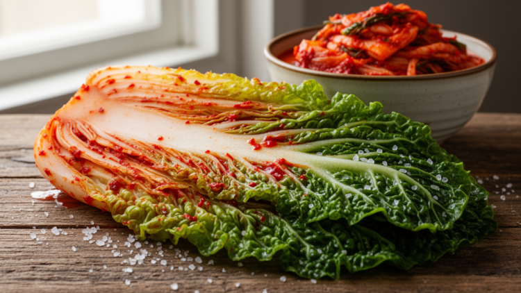 Kimchi cabbage leaves hide a chemical map from tender core to fortified rim