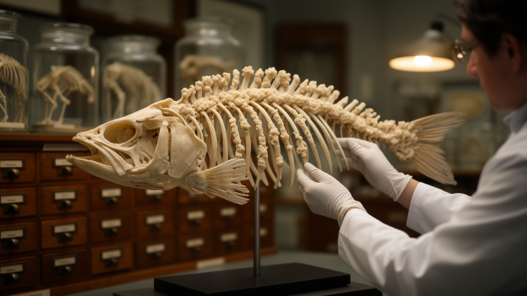 Museum fish skeletons reveal two types of bone overgrowth and its sequential onset
