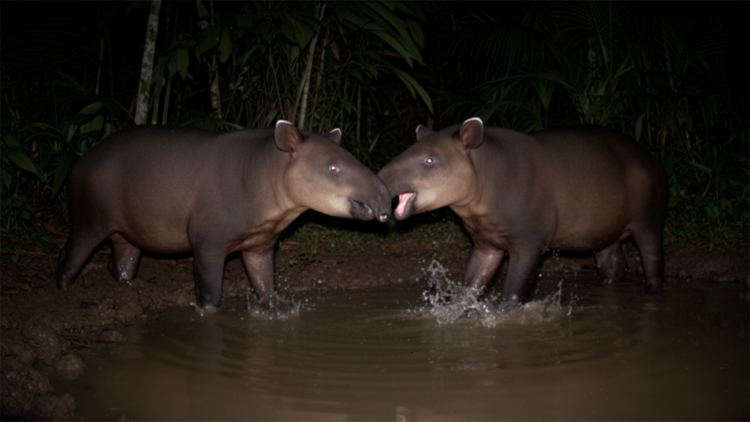 Baird’s Tapirs Caught on Camera in Brutal Fights and Secret Whistles at Mexican Watering Holes