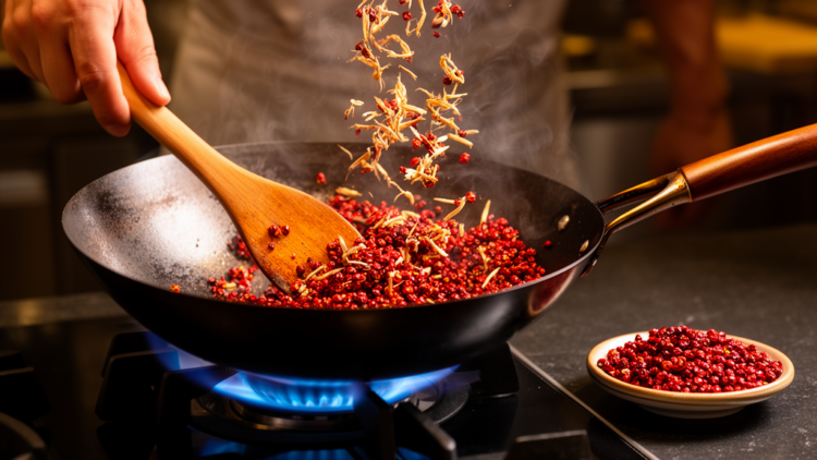 How Five Minutes of Stir-Frying Transforms the Chemistry, Aroma, and Color of Sichuan Pepper