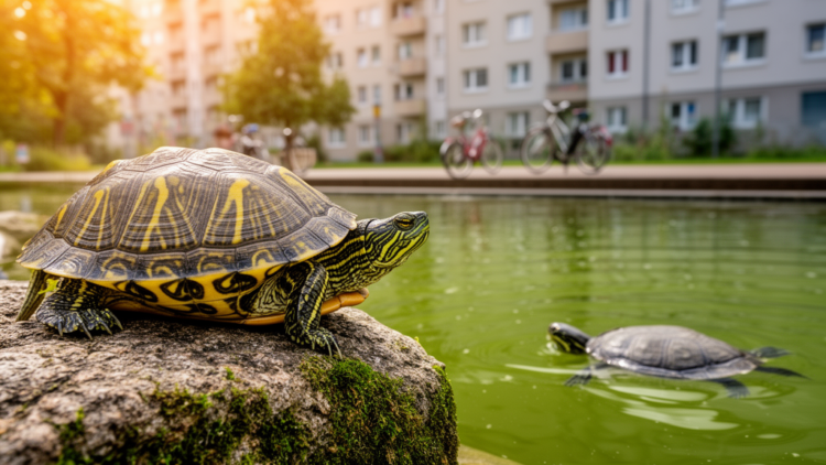 Fourteen alien turtle species are quietly spreading through Germany’s cities
