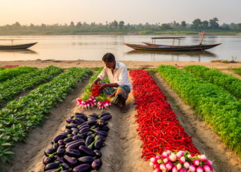 Optimal chili-brinjal-radish-coriander mix boosts yields and profits on Bangladeshi river islands