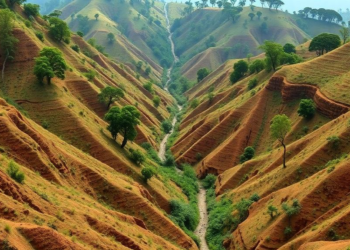 Steep slopes and vanishing trees drive runaway gullies in Uganda’s Afromontane farmland
