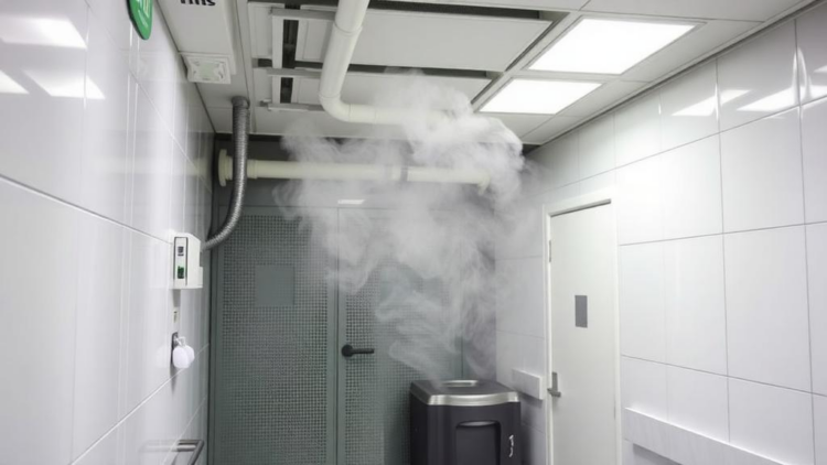 Smart exhaust system strips scalding steam from hospital disinfectors