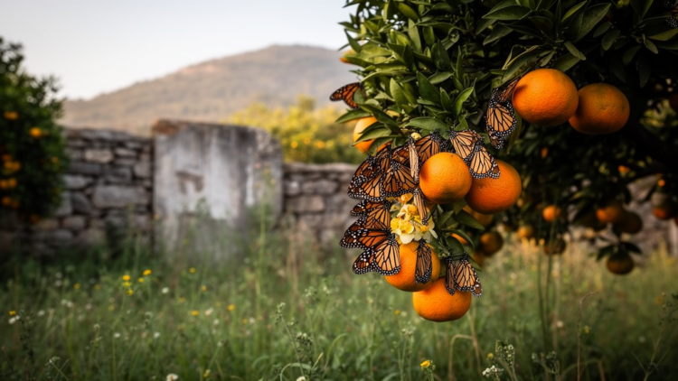 Monarch butterflies in Portugal cling to life in abandoned orange orchards