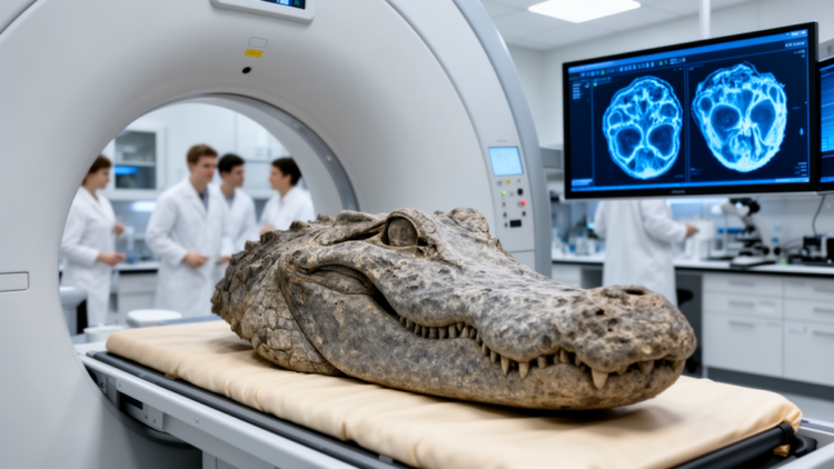 CT Scans Reveal Inner Skull Secrets of Ancient Crocodilian