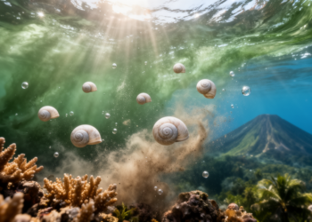 Giant waves from volcanic collapses carried cold-water molluscs to the tropics during ice ages