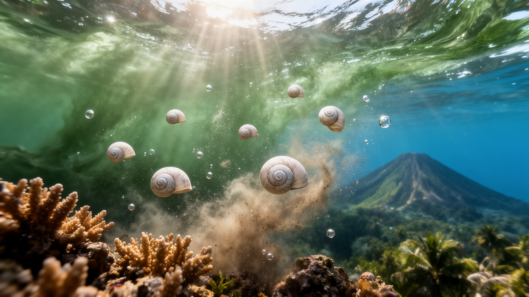 Giant waves from volcanic collapses carried cold-water molluscs to the tropics during ice ages