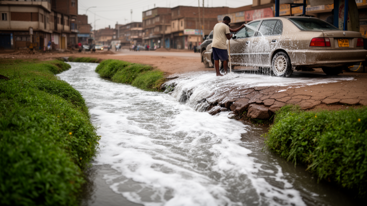 Car-Wash Wastewater Is Quietly Choking Urban Streams in Ethiopia