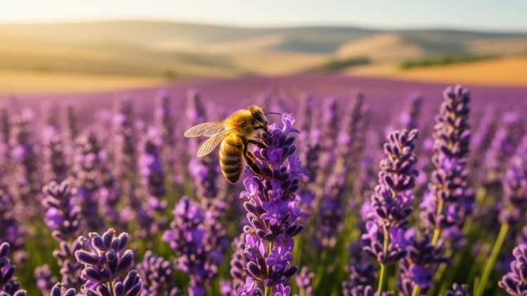 Wild Bees Drive Lavender Oil Quality and Yield