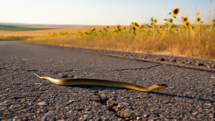 Roads Kill Juvenile Caspian Whipsnakes in Southern Romania