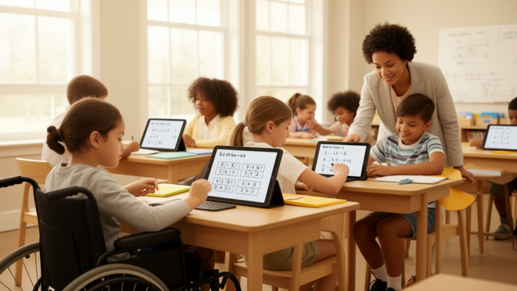 A lightweight interactive platform for stepwise formative assessment in algebra from single variable equations to matrix form linear systems in inclusive classrooms