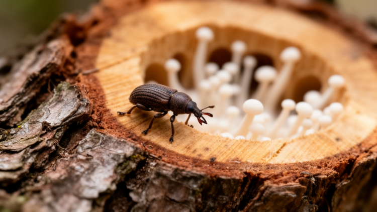 Rare European ambrosia beetle harbors a hidden island of unknown fungi, including three brand-new species