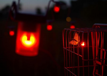 Red lights, meant to protect wildlife, lure fireflies into a mating trap