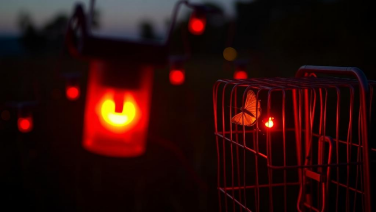 Red lights, meant to protect wildlife, lure fireflies into a mating trap