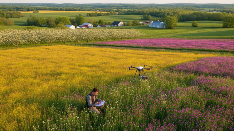 Mapping the flowers that feed the bees: a 1-metre resolution floral resource atlas for Central New York