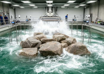 Wave Tank Experiments Reveal How Boulder Shape Rewrites Storm Wave Models