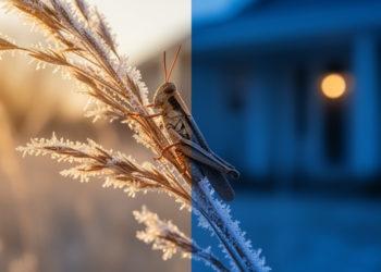 Winter Grasshoppers Use Temperature Swings to Flip Their Attraction to Light