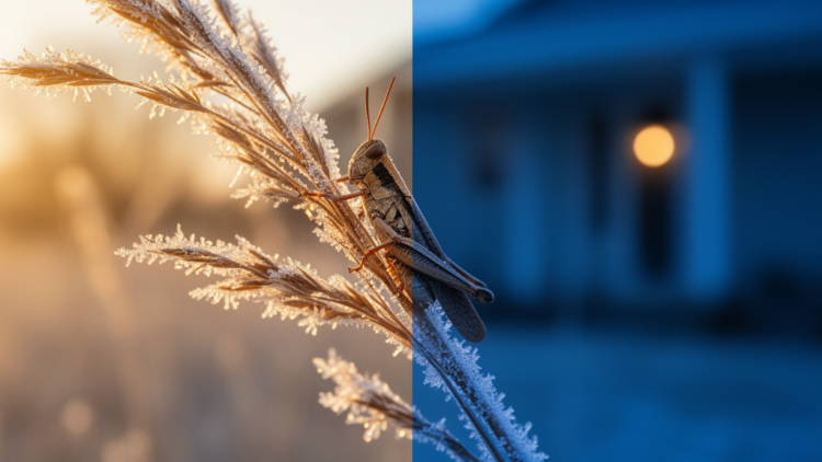 Winter Grasshoppers Use Temperature Swings to Flip Their Attraction to Light