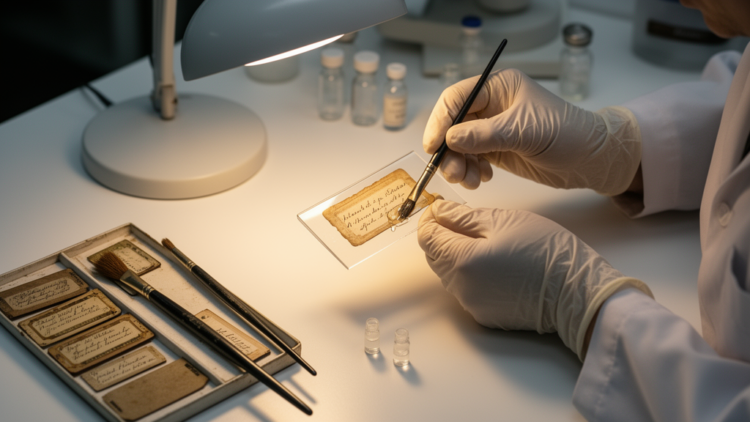 Paraloid B-72 coating shows promise for preserving microscope slide labels