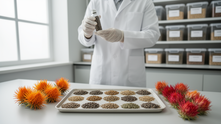 Genome-wide SNPs distill 5,000 safflower lines into a 400-accession core collection