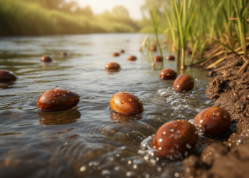 How Seed Shape and Buoyancy Power an Invasive Vine’s River Journey