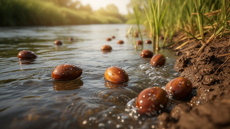 How Seed Shape and Buoyancy Power an Invasive Vine’s River Journey