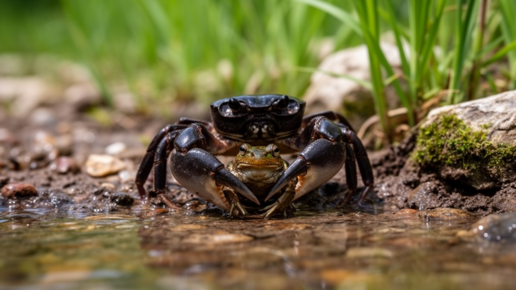 Killer crabs: Freshwater crab caught preying on endangered Greek island frog