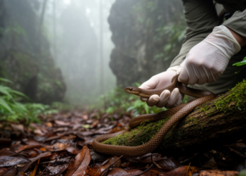 First female of Vietnam’s odd-scaled snake found 112 km from its only known male