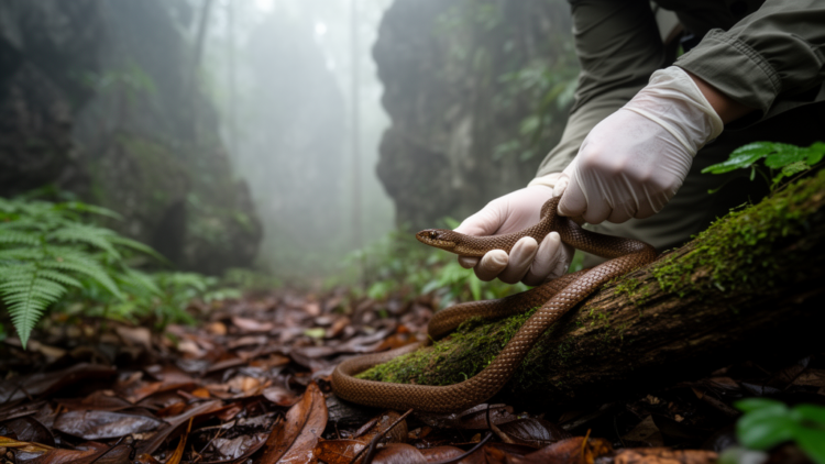 First female of Vietnam’s odd-scaled snake found 112 km from its only known male