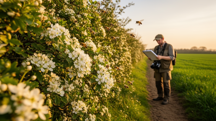Hedgerows, counted at last, supercharge pollination and nutrient regulation in farmland