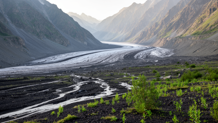 Life Returns Fast as the Caucasus Tsey Glacier Melts Back